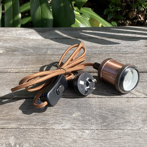 Plug-In Pendant Cord E27 60W - Copper