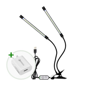 USB Clip-On LED Grow Light + Adaptor Combo