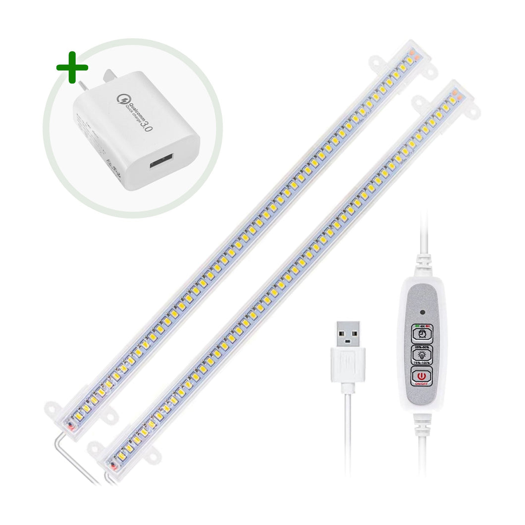 USB Double Strip LED Grow Light + Adaptor Combo