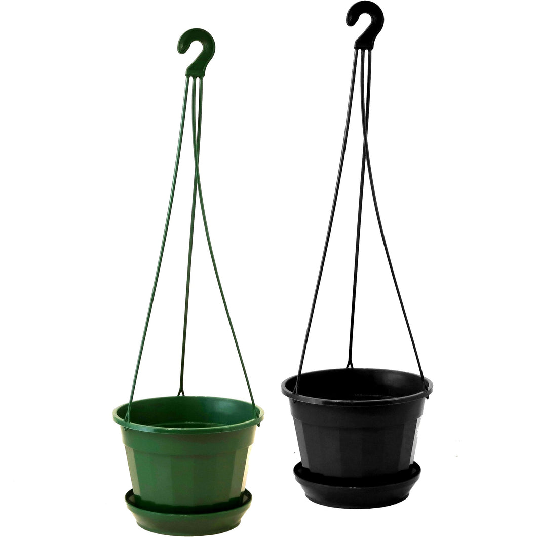 Hanging Pot Green/Black 17cm